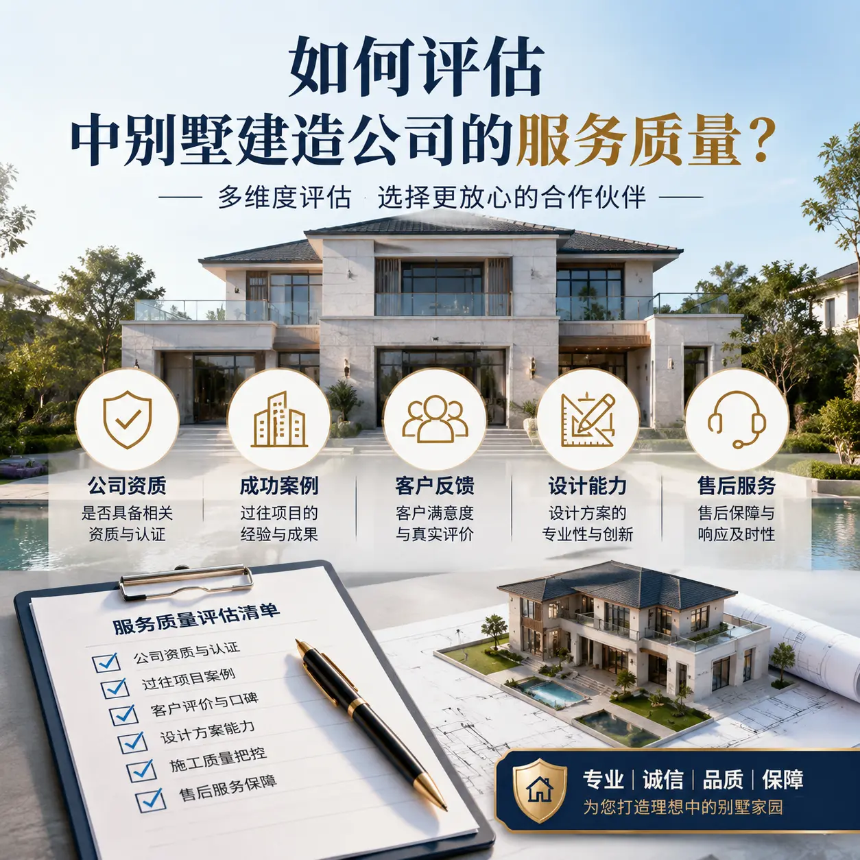 如何评估 贵定 中别墅建造公司的服务质量?